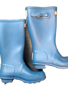 Hunter Original Kids Rain Boots Stornoway Blue Big Kid US 3 Buckle Waterproof